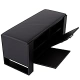 MRBLS Schuhschrank mit Sitzbank - Modernes Design & Robuste Qualität – Schuhregal Geschlossen Schuhbank Garderobenbank mit Sitzfläche Sitzpolster – erhältlich in 6 Farben (Schwarz Matt - Schwarz Matt)