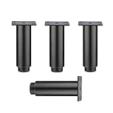 4 Stück runde verstellbare Tischbeine, Metallmöbelbeine, Schreibtischfüße kaltgewalztem Stahl, for Sofa, Küche, Kleiderschrank, Couchtische, TV-Schränke, Stuhl, mit Schraube, Tragfähigkeit 300 kg, Wei