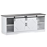 Großer TV-Schrank TV Stand Sideboard Entertainment Center mit 2 klassischen Schiebetüren Einstellbare Regale für Wohnzimmer Esszimmer Landhaus Modernes Design 150 * 40 * 60cm