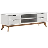 Casaria TV Schrank Borneo FSC®- zertifiziertes Kiefernholz 140x42x40 cm mit 4 Schubladen 2 Fächer 45kg Belastbar Wohnzimmer TV-Board TV-Lowboard Natur