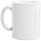 Tassendruck Bastel-Tassen ohne Druck zum Bemalen aus Hochwertiger Keramik Einzeln oder im Set/Mug/Cup/Becher/Pott - 1 Stück Weiss
