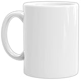 Tassendruck Bastel-Tassen ohne Druck zum Bemalen aus Hochwertiger Keramik Einzeln oder im Set/Mug/Cup/Becher/Pott - 1 Stück Weiss