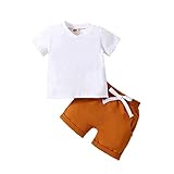 Newborn Baby Set tragetuch Hemd Jungen 98 Festlich Kleinkind-Sommer-Kurzarm-Jungen-Gentleman-T-Shirt mit Blumendruck, Tops, Shorts, Outfits Kinder Bitte Anime deko für Zimmer