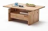 BJYX Couchtisch Kernbuche massiv Wohnzimmer Sofatisch höhenverstellbar Lift