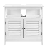 FBITE Badezimmerschrank Unterschrank Waschtisch Badmöbel weiß 60x60x30cm