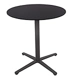 METRO Professional Bistrotisch, Aluminium/HPL Tischplatte, ø 60, 60 x 60 x 74 cm, Rund, Anti-Fingerabdruck, Outdoor Tisch, Terrassenmöbel, für 2 Personen, schwarz/grau