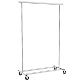 Yaheetech Kleiderständer auf Rollen Metall kleiderstange Garderobe Garderobenständer klappbar Länge 108-168cm, max. Belastbarkeit 90 kg