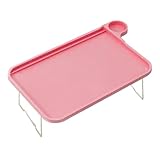 Yililay Laptop Bett Tabelle 52x29x19 cm Faltbare Laptop Ständer für Bett mit Kartensteckplatz und Becher Halter Schlupf Bettschale für Studentenwohnheimsofa Couch rot