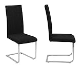 BEAUTEX 2er Set Marmor universal Stretch Stuhlhusse Schwingstuhlhusse, elastische Husse Bi-Elastic, Farbe wählbar (Schwarz)