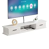 TV Lowboard, TV-Schrank TV Board Lowboard Hängend, Multimedia Tv Schrank Hängend, Set-Top-Box-Lagerregal Für Kabel, Wohnwand Hängeschrank In Holz Für Wohnzimmer Schlafzimmer ( Color : B , Size : 120CM