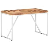 BULANED Esstisch, Esszimmertisch, Baumkantentisch, Dining Tables, Esszimmermöbel, Küchentisch, 120x60x76 cm Massivholz Akazie und Mango