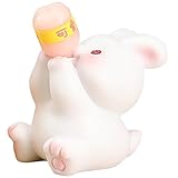 Uonlytech Miniatur Kannichen Figur Osterhase Statue Skulptur Häschen Harzfigur Dekofigur Tierfigur Cartoon Hasen Ornament für Mikrolandschaft Terrarium Bonsai Tischdeko Weiß