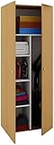 VCM Schrank Universal Staubsauger Besenschrank Mehrzweckschrank Putzschrank Holz buche 178 x 70 x 40 cm 'Vandol'