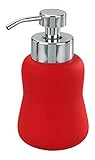 WENKO Schaumstoff Seife Dispenser-favara rot, Keramik mit Soft-Touch Beschichtung, Spender für Seife, Flüssigseife Dispenser- Schaumstoff Seifenspender