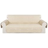 Deconovo Sofahusse Sofabezug Couch husse Sofaüberwurf Sesselbezug, 3-Sitzer, Beige