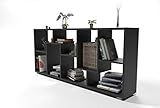 lukmebel Regal ZICK Zack Bücherregal mit Regalböden Schwarz horizontal vertikal Aufbewahrungsregal Schrankwand Weiß Schwarz Organizer Wohnzimmer Schlafzimmer Badezimmer Kinderzimmer (Schwarz)