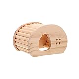 SYALEO Hamster-Schlafhaus aus Holz, Hamster-Versteck, Spielhaus, Hütte, Kauspielzeug, Krabbelspielzeug, Käfigzubehör für Rennmäuse, Igel