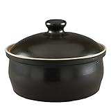 Pfeiffer-Gerhards Keramikmanufaktur Brottopf rund Nero - Hochwertige Brotbox für ideale Aufbewahrung – Stilvoll funktioneller Keramik Brotkasten (30x 22 cm)