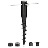 com-four® Sonnenschirmhalter aus Kunststoff - Bodenhülse für den Garten - Standfuß für Schirme - Schirmständer mit Eindrehstange - Erdspieß mit Stockdurchmesser von 25-45 mm (schwarz)
