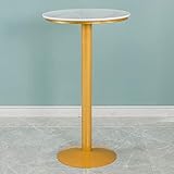 Goldbeine, runder Marmor-Bartisch, Bistro-Cocktailtisch, Metallsockel, Marmorplatte, einfach zu montieren, geeignet für Küche, Wohnzimmer, Café, Höhe 75 cm, 95 cm, 105 cm