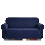 HEYOMART High Stretch Sofabezug Sofa Überwürfe 1 Stück Sofahusse Spandex Jacquard Elastische Couchbezug für 1/2/3/4 Sitzer Sofa Abdeckung für Wohnzimmer Protector (Blau, 2 Sitzer)