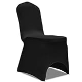 Yongdu Stretch-Stuhlhussen 100 STK Stuhlbezug, Hussen Für Stühle, Sitzbezug Stuhl, Fernsehsessel Bezug, Chair Cover, Schwarz
