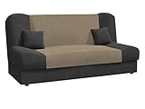 Schlafsofa Jonas Style, Sofa mit Bettkasten und Schlaffunktion, Bettsofa, Schlafcouch, Microfaser, Couch vom Hersteller, Wohnlandschaft (Alova 36 + Alova 07)