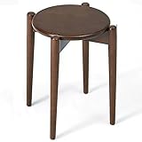 NIXCON Massivholz niedriger Hocker, Haushalt Esstisch Hocker, einfacher hölzerner Hocker, quadratischer Hocker, Erwachsene kleine Bank (Color : Walnut Round Stool)