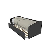 MOBILFINO CAMERETTE 600 - Schlafsofa für Einzelbett 80 x 190 cm mit ausziehbarem Bett - Basalt