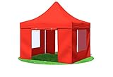 Stabilezelte Faltpavillon 3x3 Meter Premium mit Fensterseiten Rot