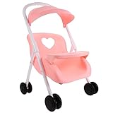 Toyvian Babypuppen-Kinderwagen Mein Erster Puppen-Regenschirm-Kinderwagen Süßer Kleiner Faltbarer Puppenwagen Babypuppen-Zubehör für Kinder Rollenspiel-Geschenke Rosa