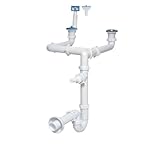 Doppelter Siphon für Spülbecken mit Anschluss an Geschirrspüler Spülen Siphon dopelt Sifon Syphon für die Spüle