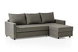 Traumnacht Schlafsofa Belfort, Ecksofa, Sofagarnitur in L-Form mit Schlaffunktion und Stauraum in der Ottomane, produziert nach deutschem Qualitätsstandard, hellbraun, 227x153x66 cm