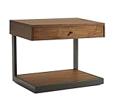 SOCUY Nachttisch Nachtkommode Vintage Holz Nachttisch Nachttisch Beistelltisch Schublade Und Regal Nachttisch Schlafzimmer Nachtschrank Nachtkästchen