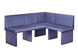 Generisch Eckbank Bravo, ca. 130x170 cm, universal umbaubar, Sitzecke, Küchensofa Stoff farbig wasserabweisend (Purple)