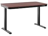 Beliani Schreibtisch verstellbar Holzoptik Dunkelbraun/schwarz 120x60cm USB-Port Kenly