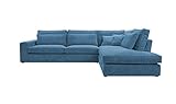 BETTSO -Ecksofa Großes L-Form Couch, Couchgarnitur, Eckcouch, Sofa,Ecksofa mit Kissen und Armlehnen aus Cordstoff-Magic (Türkis, Rechts)