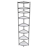 sourcing map 8-stöckiges Küchenregal, Kochgeschirrständer, Aufbewahrungs-Organizer, mehrlagiges Eckregal, Ständer für Pfannen, Töpfe und Wasserkocher, Schwarz