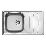 respekta Edelstahlspüle Einbauspüle Spülbecken Edelstahl Spüle Miami 86 x 50