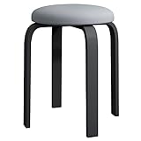 alleda Hocker Metall Schwarz & Grau stapelbar gepolstert 45 x 31 x 31 cm mit verstellbarem Bodengleiter und robustem wasserabweisendem Stoffbezug