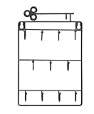 SOCUY Kleiderhaken Wandhaken Wandmontierte Kleiderbügel Aus Eisen, 11 Haken, Schlüsselhalter, Kleiderhaken, Aufbewahrungsregal, Praktische Haken, Kleiderhaken Garderobenhaken Wand (Color : Nero)