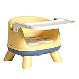 Kleinkind-Sitzerhöhung, Abnehmbarer Baby-Esstisch-Stuhl, Multifunktionaler, Selbstaufbewahrender Tablett-Fütterungstisch-Stuhl für Kleinkinder (Gelb)