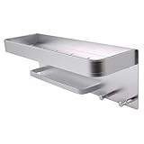 Griwiuiowe Regal Ecke Veranstalter Wand Rack mit Raum Aluminium KüChen Regale Dusche Shampoo Lager Regal Handtuch Halter Silber