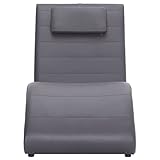 vidaXL Chaiselongue mit Kissen Relaxliege Liegesessel Lounge Sessel Liegestuhl Relaxsessel Loungesessel Sesselliege Komfortliege Grau Kunstleder