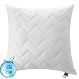 sei Design Kopfkissen 80x80 cm |Schlafkissen gesteppt mit Reißverschluss | Ökotex | waschbar bis 95 Grad, Kochfest | Made in Europa