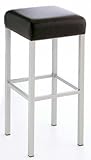 Mayer Sitzmöbel Barhocker Tresenhocker CUBUS 1113 Sitz gepolstert Bezug Echt Leder Sitzhöhe 63 cm Gestell perlsilber Sitz Echt Leder 81007