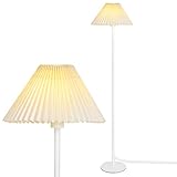 Froadp LED Standleuchten E27 Sockel Stehlampe mit Fußschalter & Netzkabel & Wellenförmiger Lampenschirm Stehleuchte Nachts Leselampe Warmweiß Stehlampen für Schlafzimmer Wohnzimmer Büro