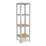 shelfplaza® 155x50x50cm Home Schwerlastregal verzinkt/Metallregal mit 4 Böden/Kellerregal Metall, Garagenregal, Werkstattregal oder Regal Lagerregal/Steckregal Metall mit 175kg Tragkraft