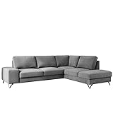 Mirjan24 Ecksofa Oddo Bis mit Bettkasten und Schlaffunktion Top-Qualität Eckcouch Freistehendes Polsterecke Bettfunktion Sofa Couchgarnitur Couch Wohnlandschaft (Vogue 16, Seite: Rechts (L4+L2F+R3F))