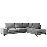 Mirjan24 Ecksofa Oddo Bis mit Bettkasten und Schlaffunktion Top-Qualität Eckcouch Freistehendes Polsterecke Bettfunktion Sofa Couchgarnitur Couch Wohnlandschaft (Vogue 16, Seite: Rechts (L4+L2F+R3F))